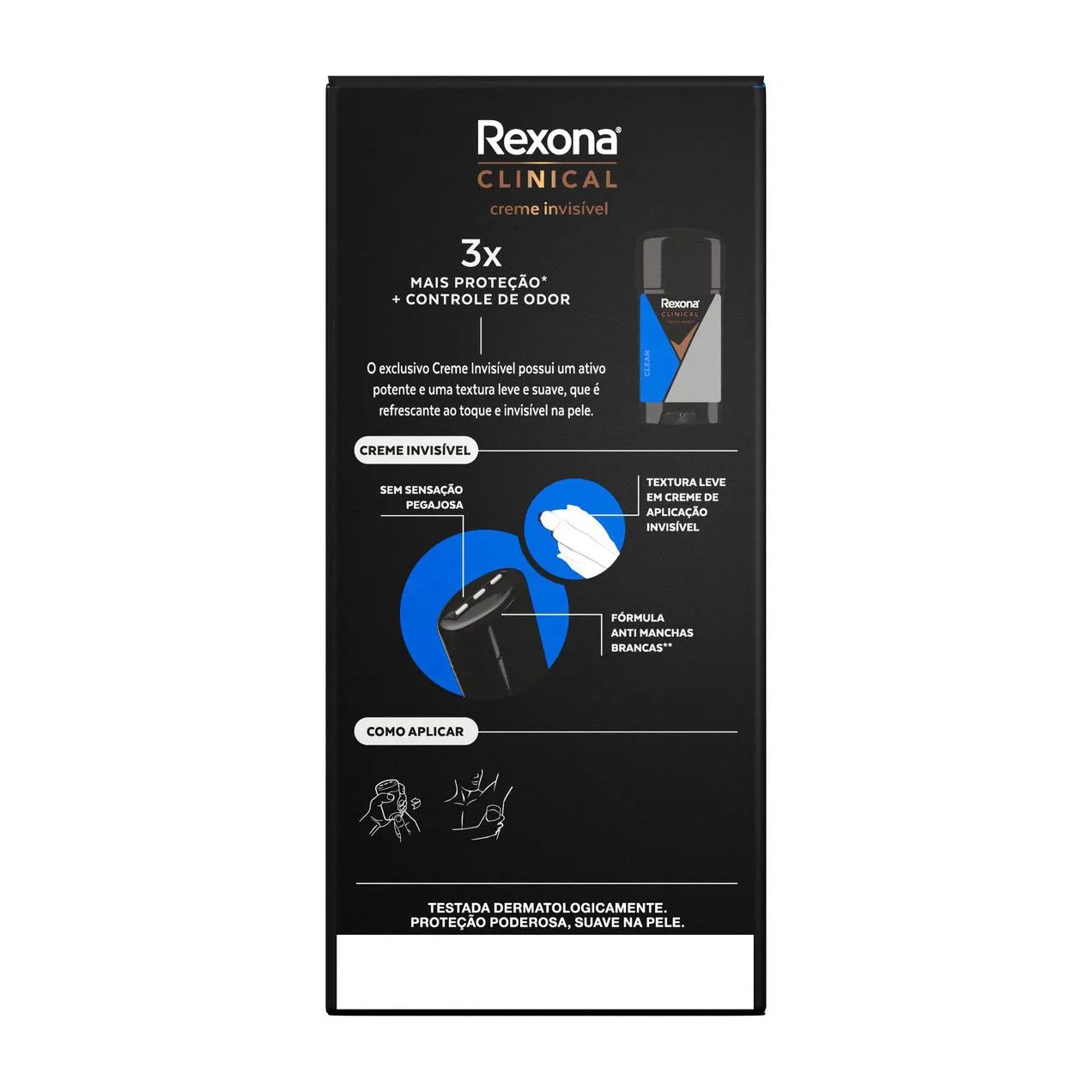 Desodorante Antitranspirante Stick Creme Rexona Men Clinical Clean Masculino 96h 58g