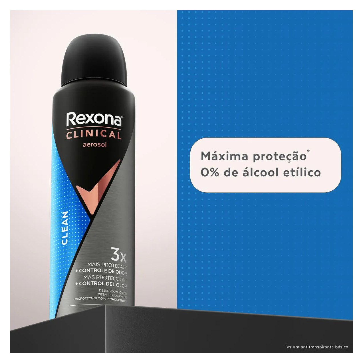 Desodorante Antitranspirante Aerosol Rexona Men Clinical Clean Masculino 96h 150ml