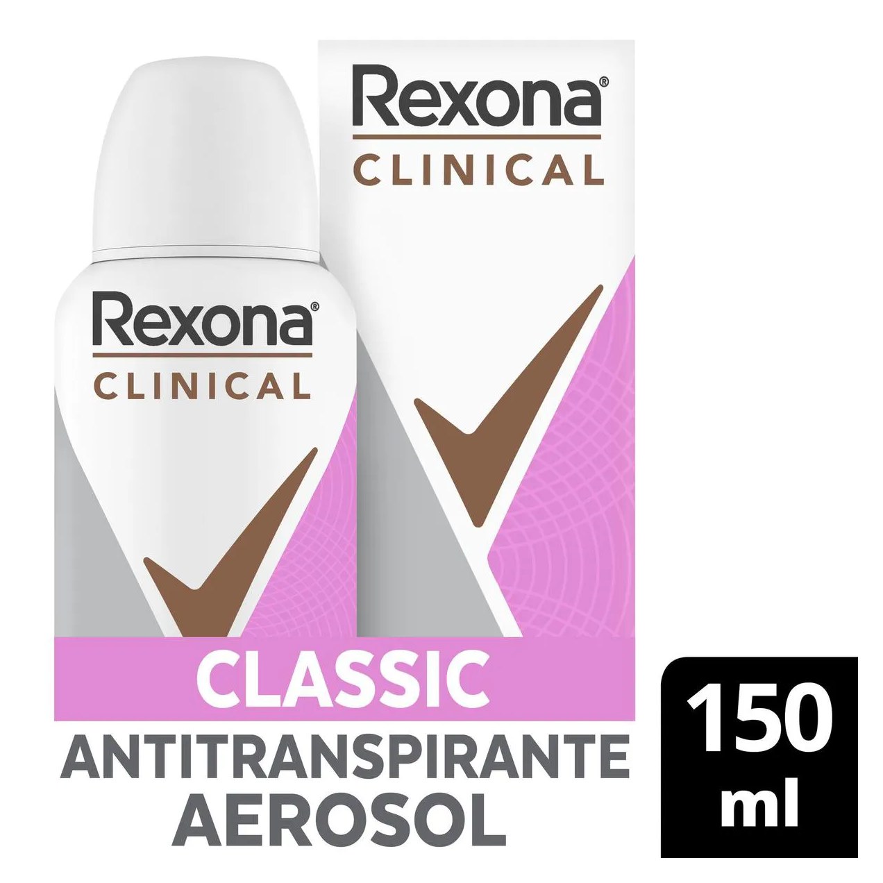 Desodorante Antitranspirante Aerosol Rexona Clinical Classic Feminino 96h 150ml