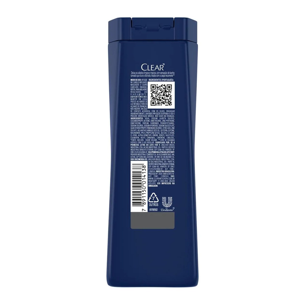 Shampoo Anticaspa Clear Men Limpeza Diária 2 em 1 400ml
