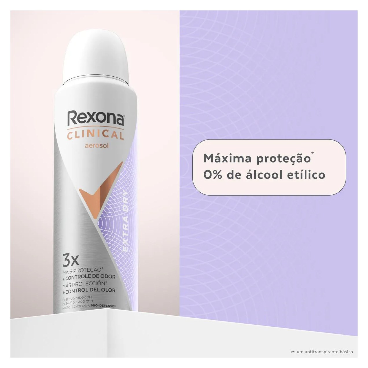 Desodorante Antitranspirante Aerosol Rexona Clinical Extra Dry Feminino 96h 150ml