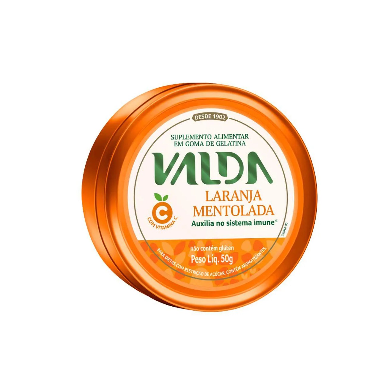 Balas de Gelatina Vitamina C Valda C Laranja Mentolada 50g