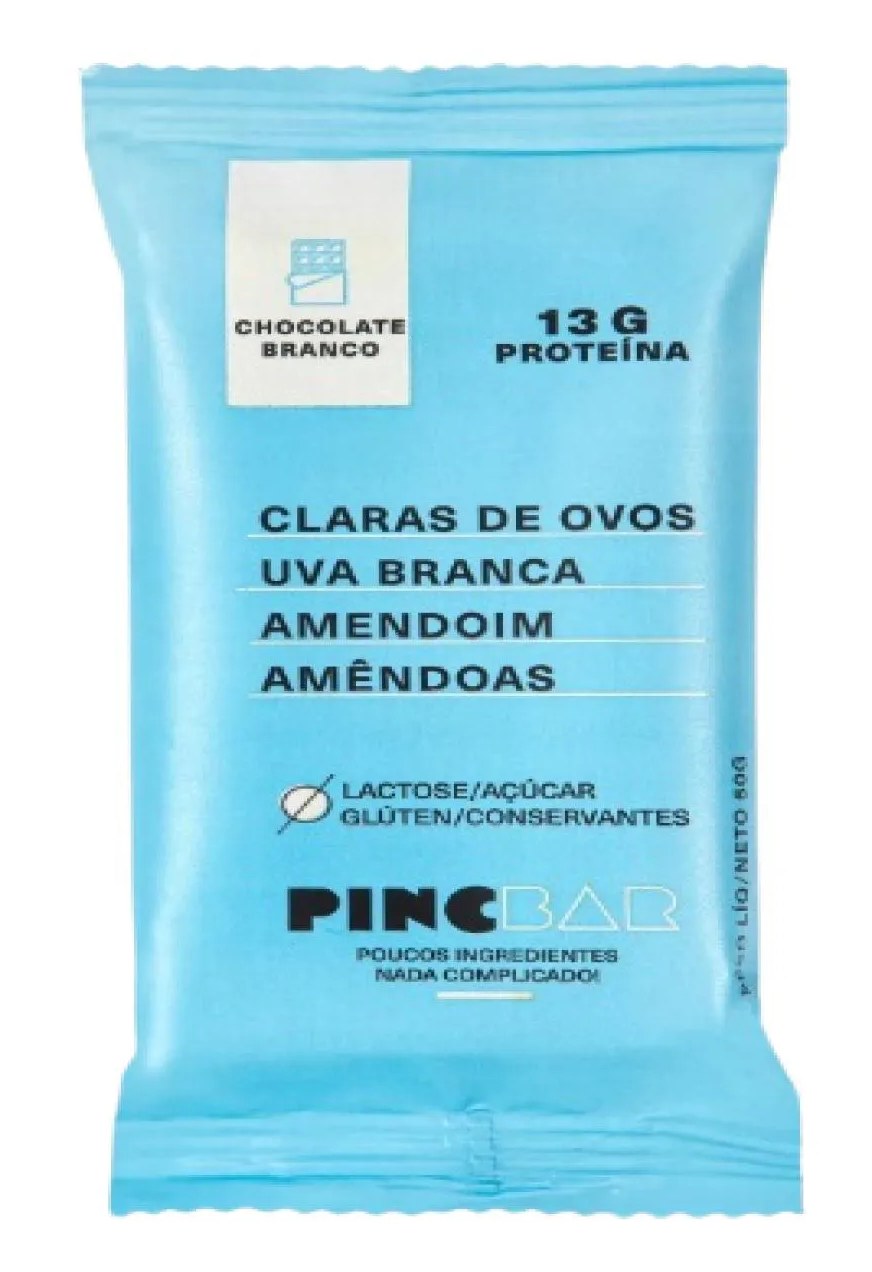Kit Barra de Proteína Pincbar Sem Açúcar Chocolate Branco 50g 3 unidades
