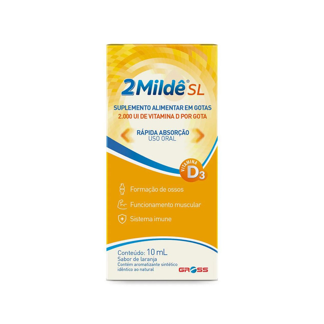 Suplemento Alimentar 2Milde Vitamina D3 sabor Laranja 10ml