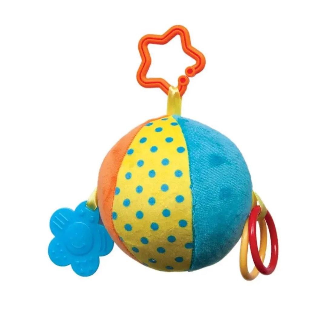 Bola Plush Mordedor Azul +3 Meses Buba