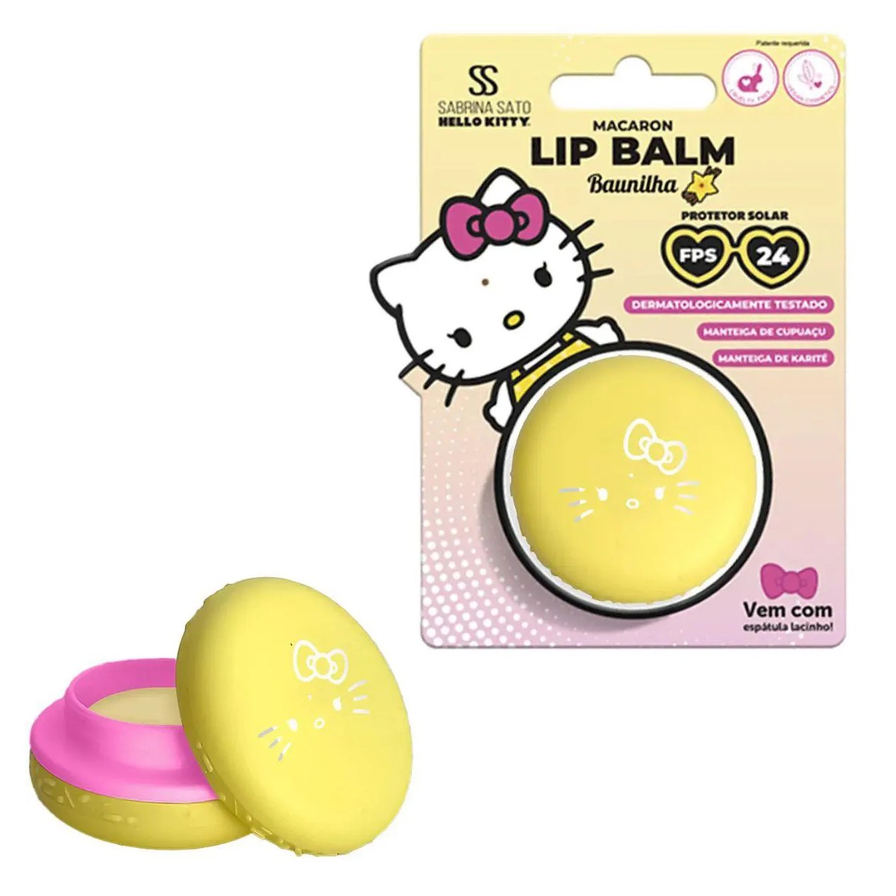 Lip Balm Macaron Fps 24 Baunilha Hello Kitty Sabrina Sato 8G