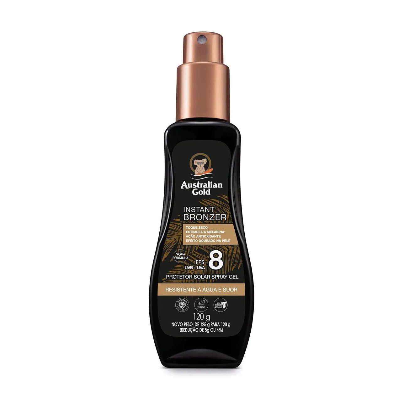 Protetor Solar Corporal Australian Gold Instant Bronzer Spray Gel FPS 8 120g