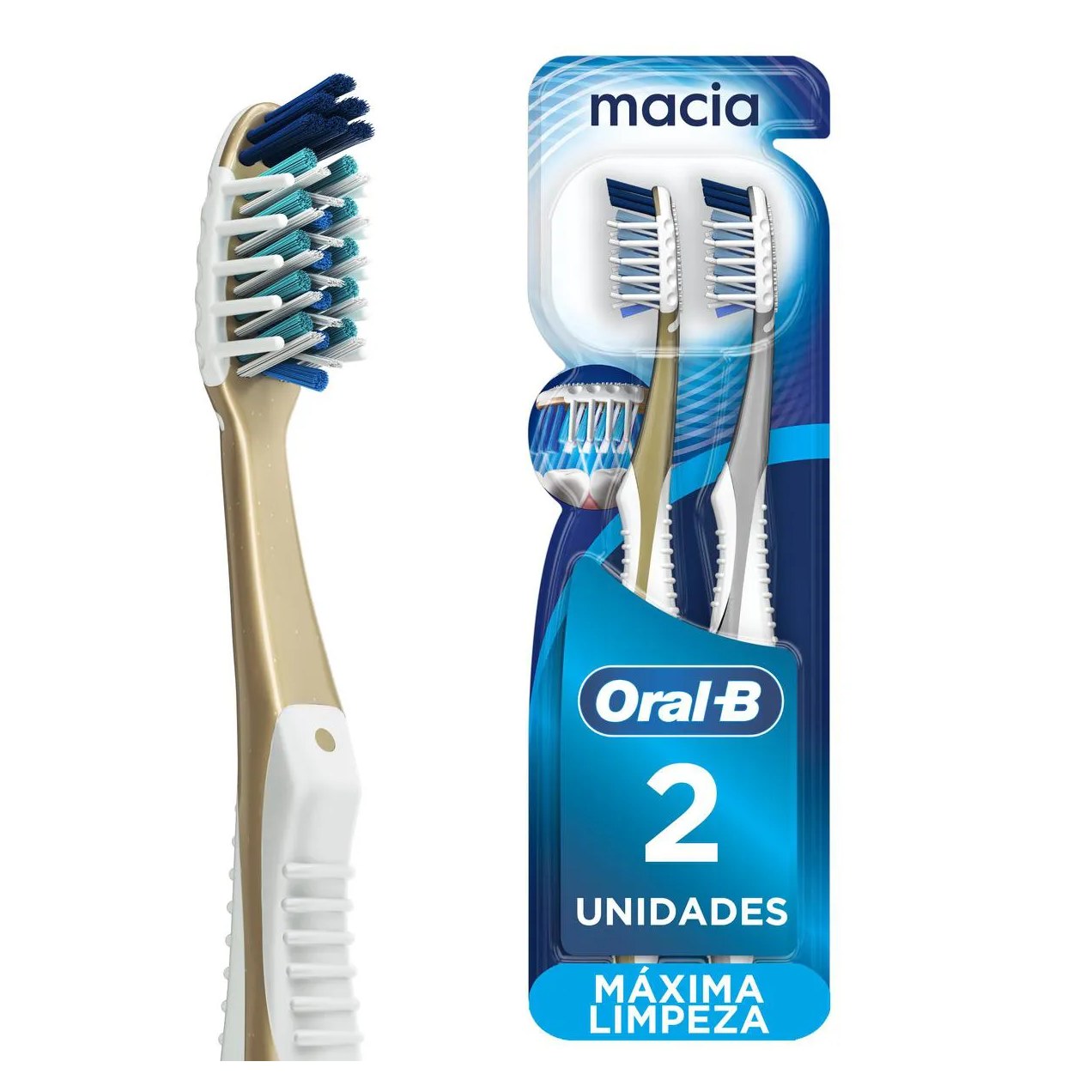Escova de Dente Oral-B Pro-Saúde 7 Benefícios Macia com 2 unidades