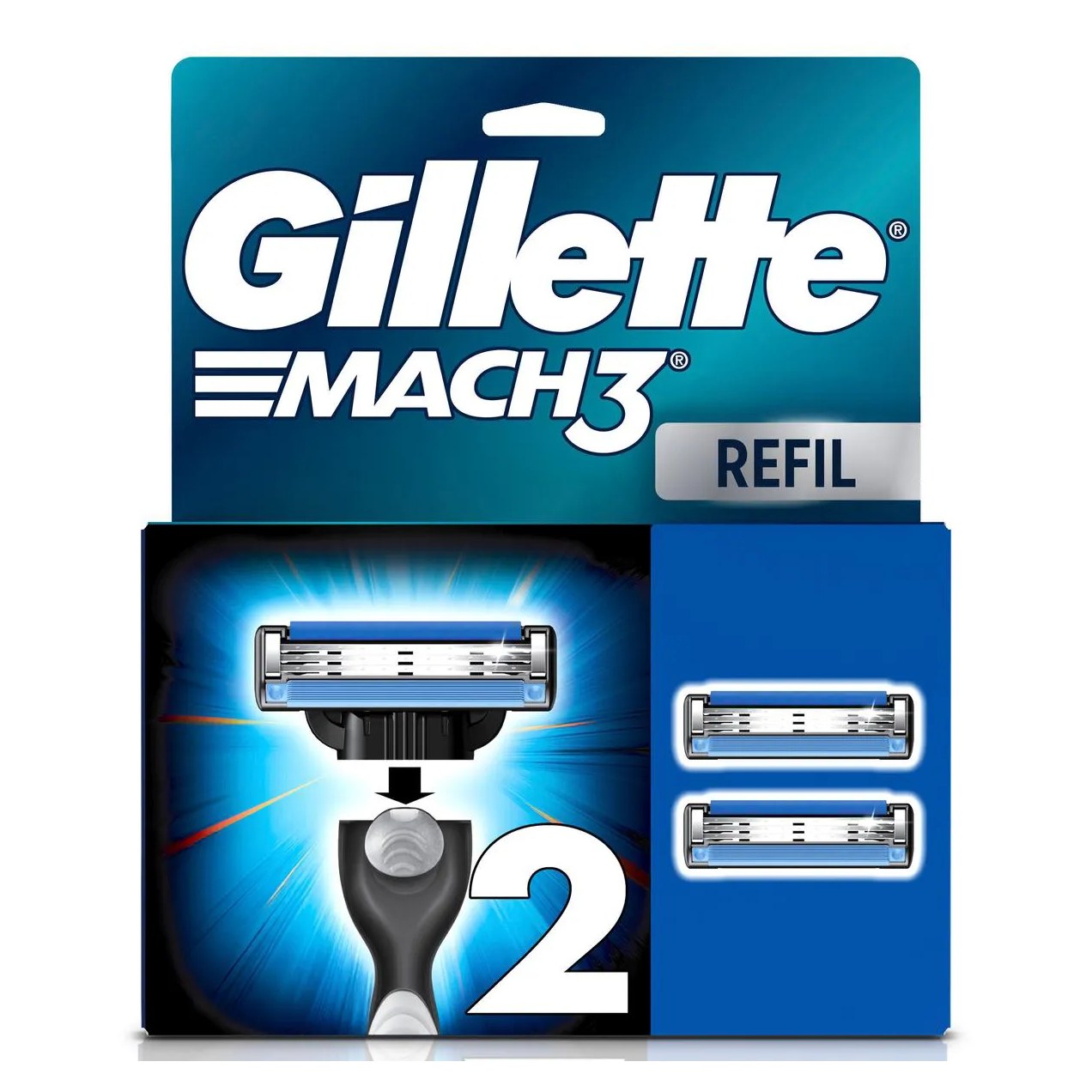 Carga para Aparelho de Barbear Gillette Mach3 com 2 unidades
