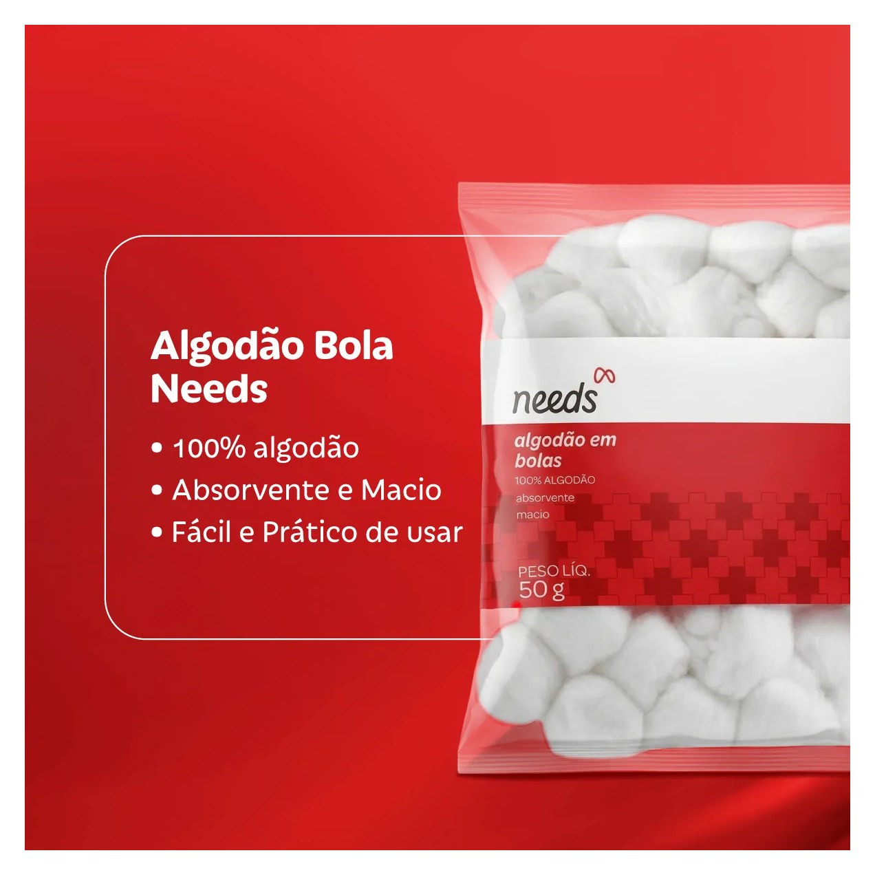 Algodão Bola Needs 50g