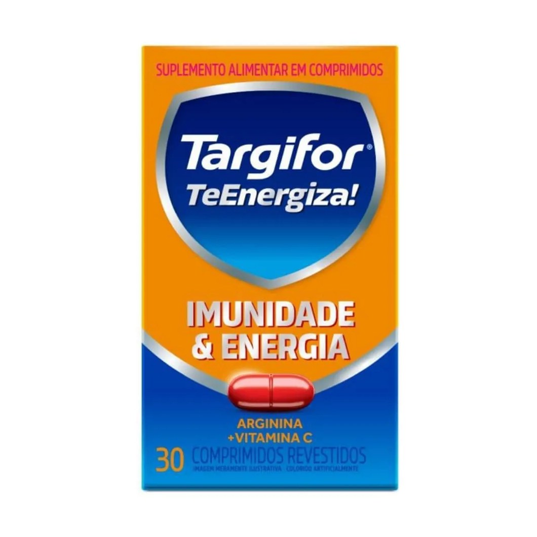 Vitamina C 500mg + Arginina 500mg Targifor Te Energiza Imunidade E Energia 30 Comprimidos