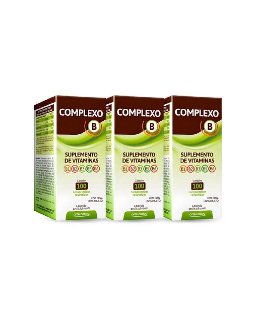Kit 03 Unidades Complexo B C/100 Comprimidos Arte Nativa