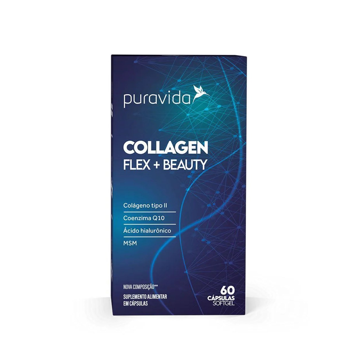 Collagen Flex + Beauty - 60 Cápsulas Softgel - Puravida