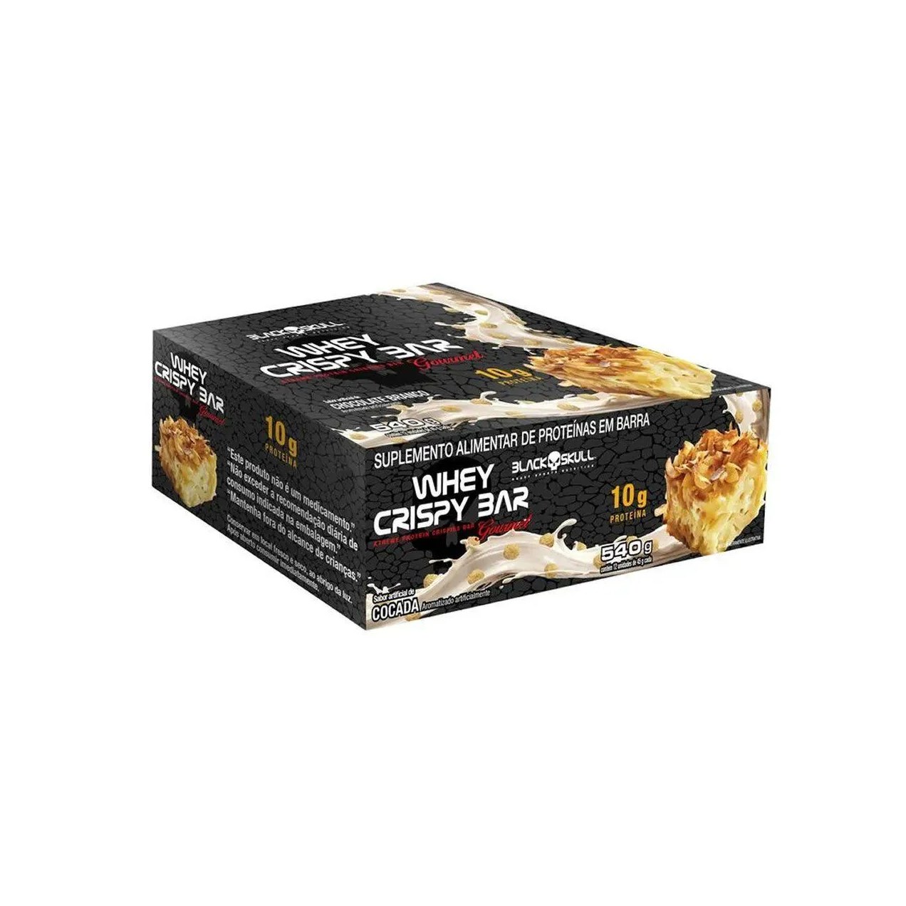 Whey Crispy Bar - 12 Unidades 45G Cocada - Black Skull