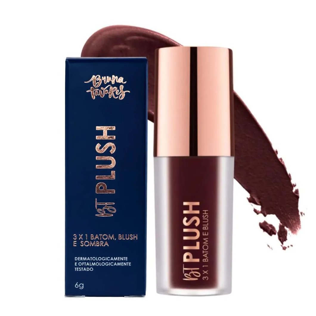 Batom, Blush e Sombra 3X1 Bruna Tavares Bt Plush Espresso 6G Bps12B