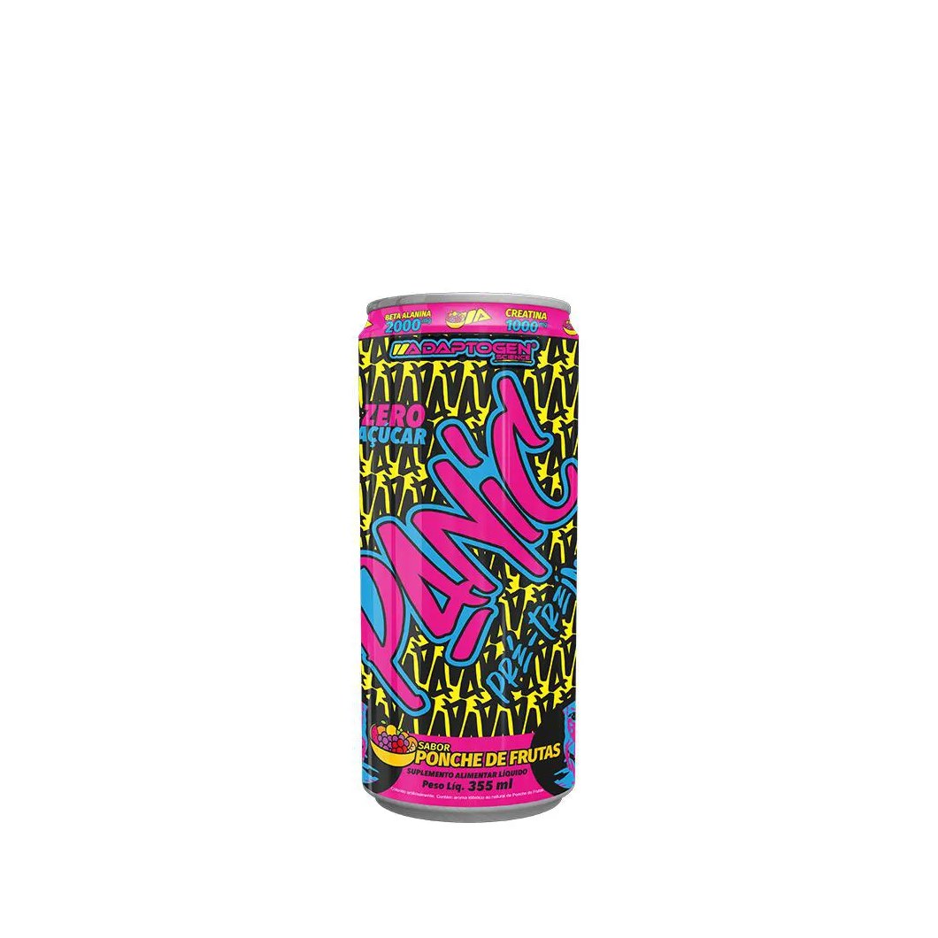 Pré-Treino Panic Energy Drink Adaptogen 355Ml Ponche de Frutas
