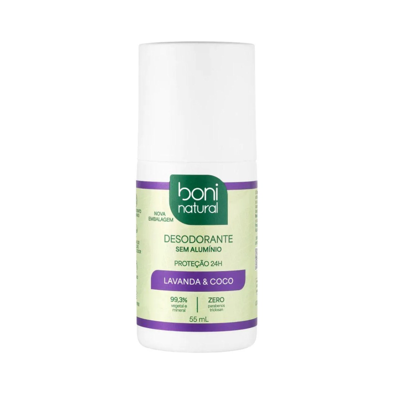 Desodorante Roll-On Boni Natural Coco e Lavanda 55Ml