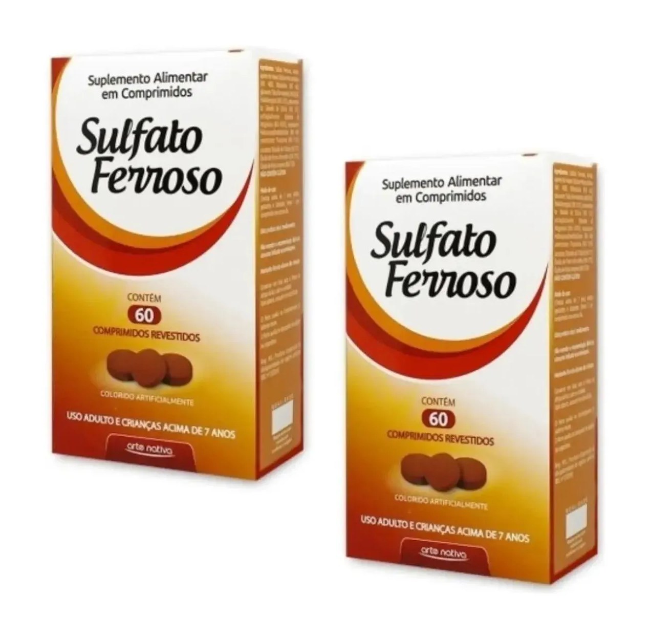 Kit 2 Sulfato Ferroso 60 Comprimidos - Arte Nativa