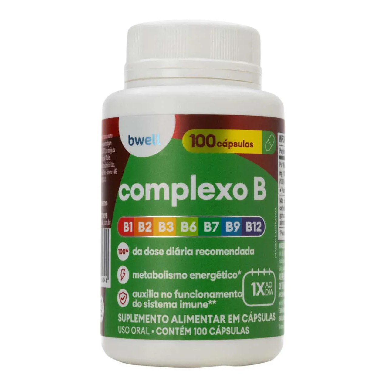 Polivitamínico Complexo B Bwell 100 capsulas gelatinosas