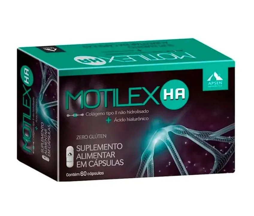 Motilex Ha Colágeno Tipo 2 de 40mg Associado C/ Ácido Hialurônico 80mg C/60 cápsulas