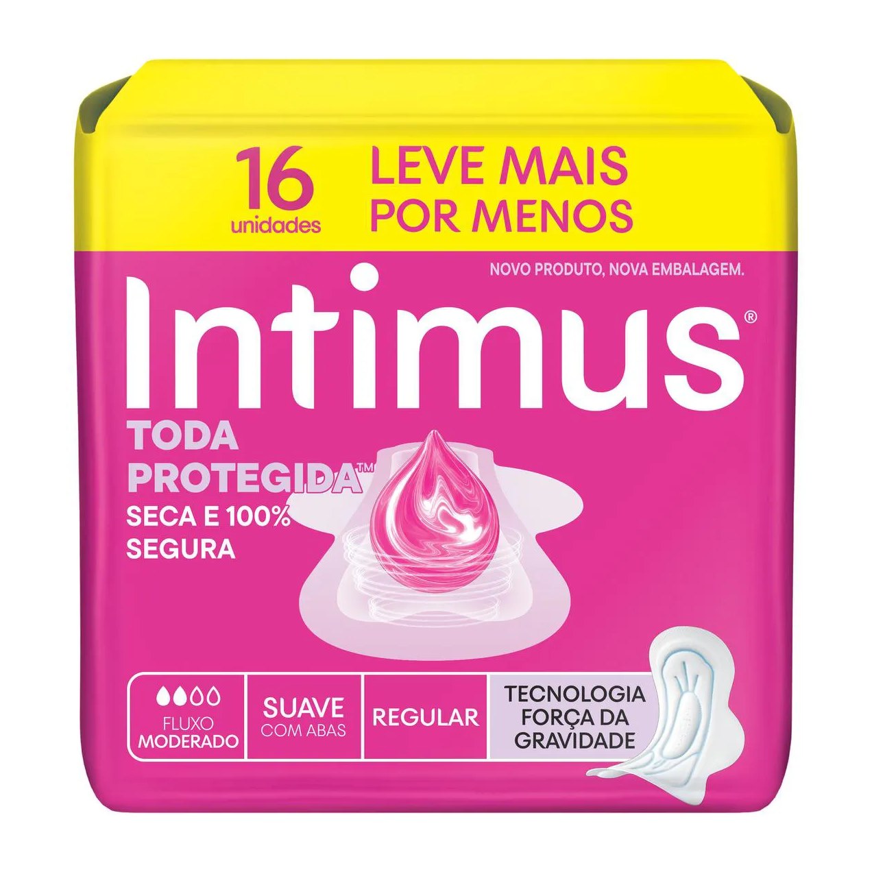 Absorvente Intimus Toda Protegida Cobertura Suave Com Abas com 16 unidades