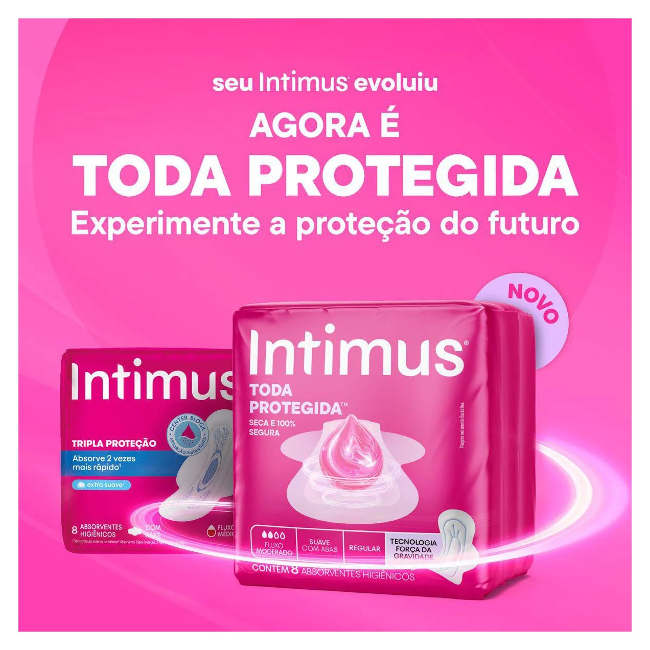 Absorvente Intimus Toda Protegida Cobertura Suave Com Abas com 16 unidades