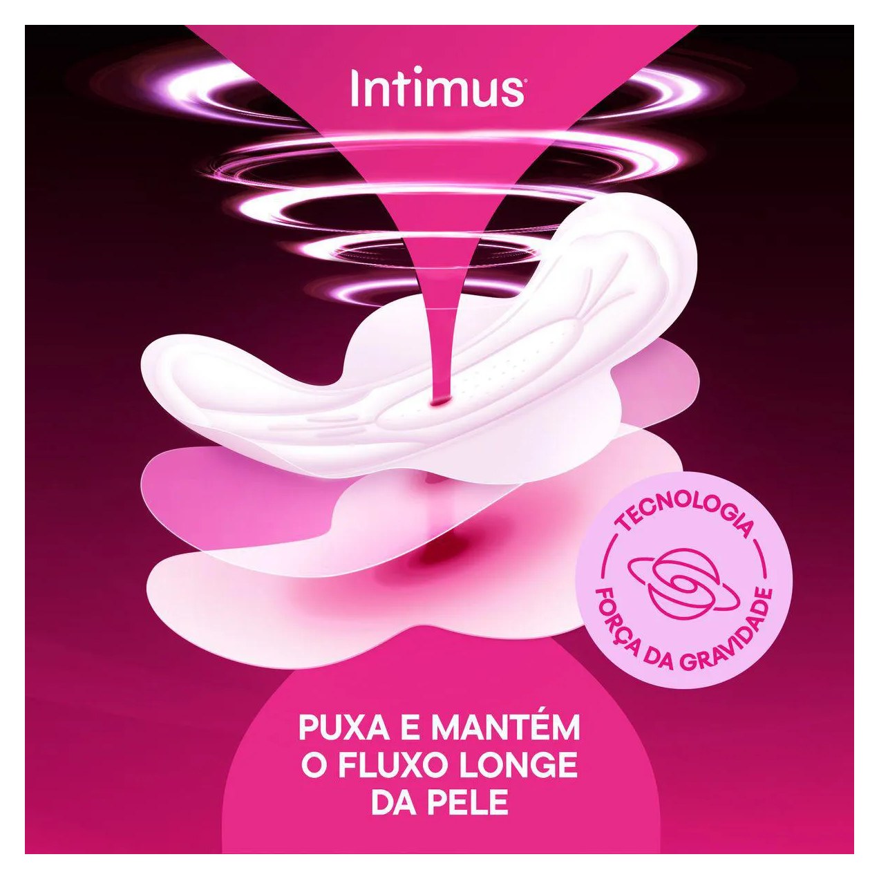 Absorvente Intimus Noturno Toda Protegida Cobertura Seca Com Abas 30 unidades