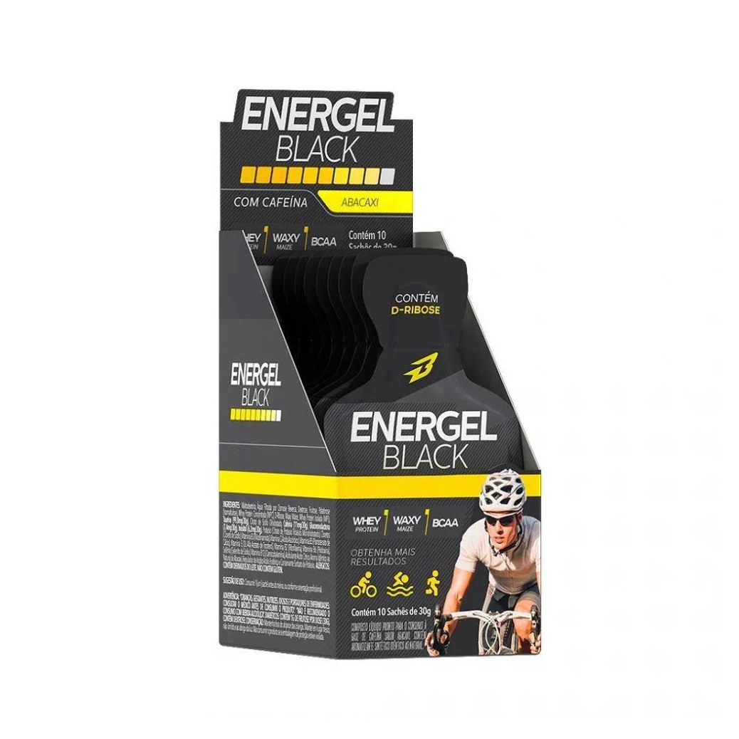 Energel Black Caixa com 10 Sachês (300g) - Sabor: Abacaxi