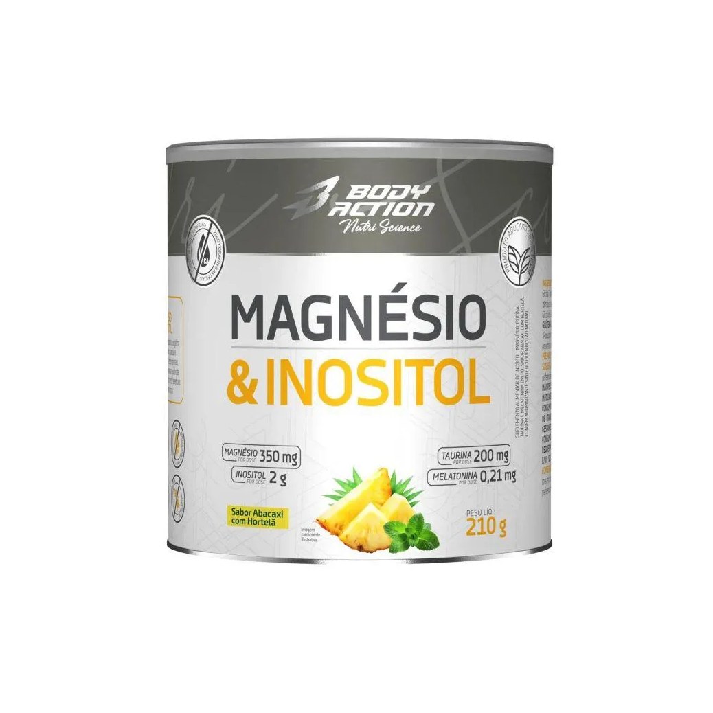 Magnésio e Inositol (210g) - Sabor: Abacaxi com Hortelã