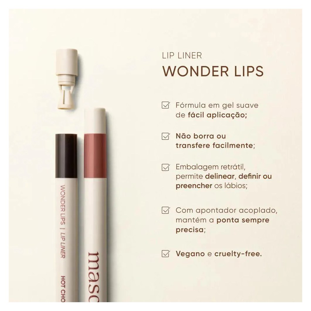 Lápis de Lábios Mascavo Wonder Lips 0,3g - Fig