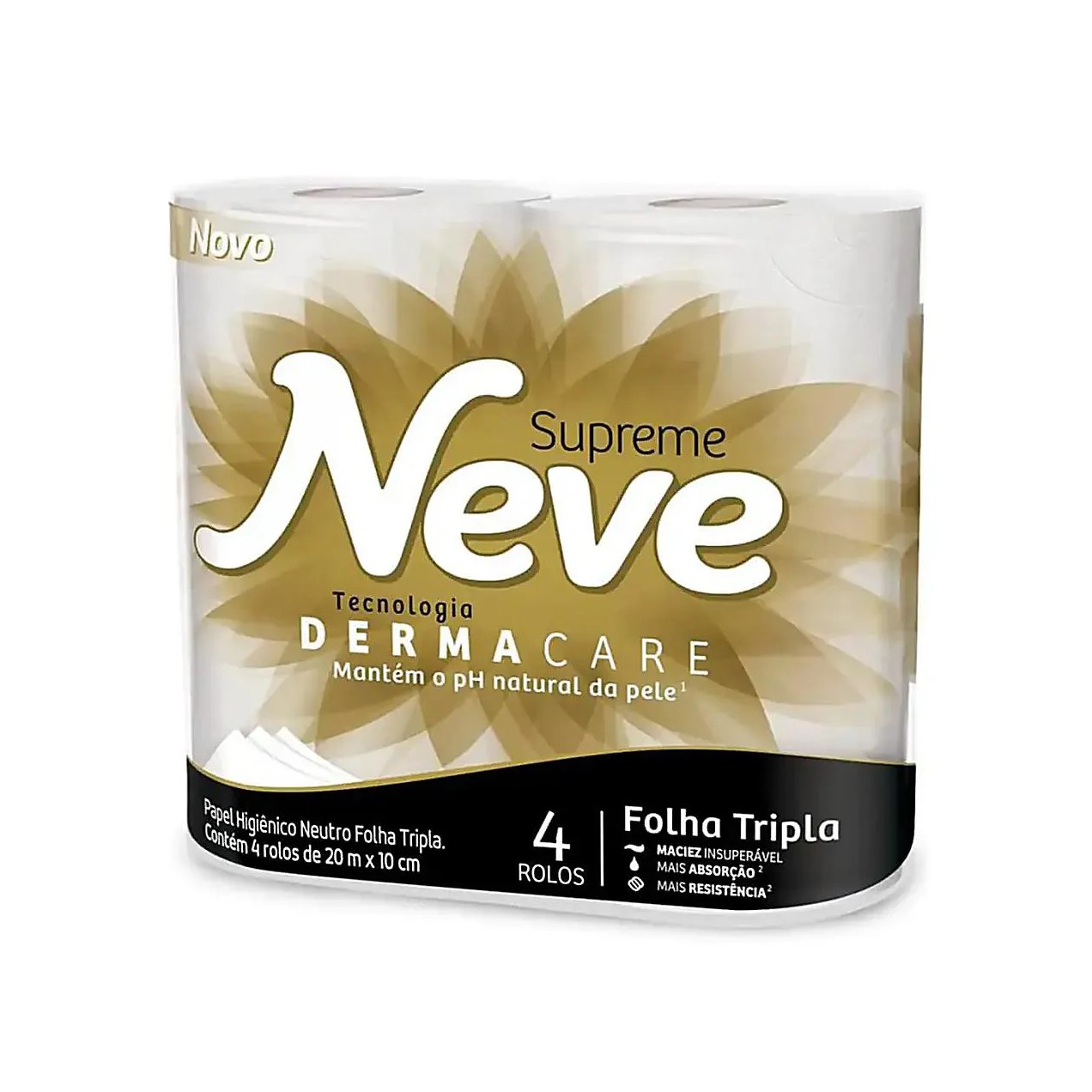 Papel Higiênico Neve Supreme Folha Tripla 4 rolos