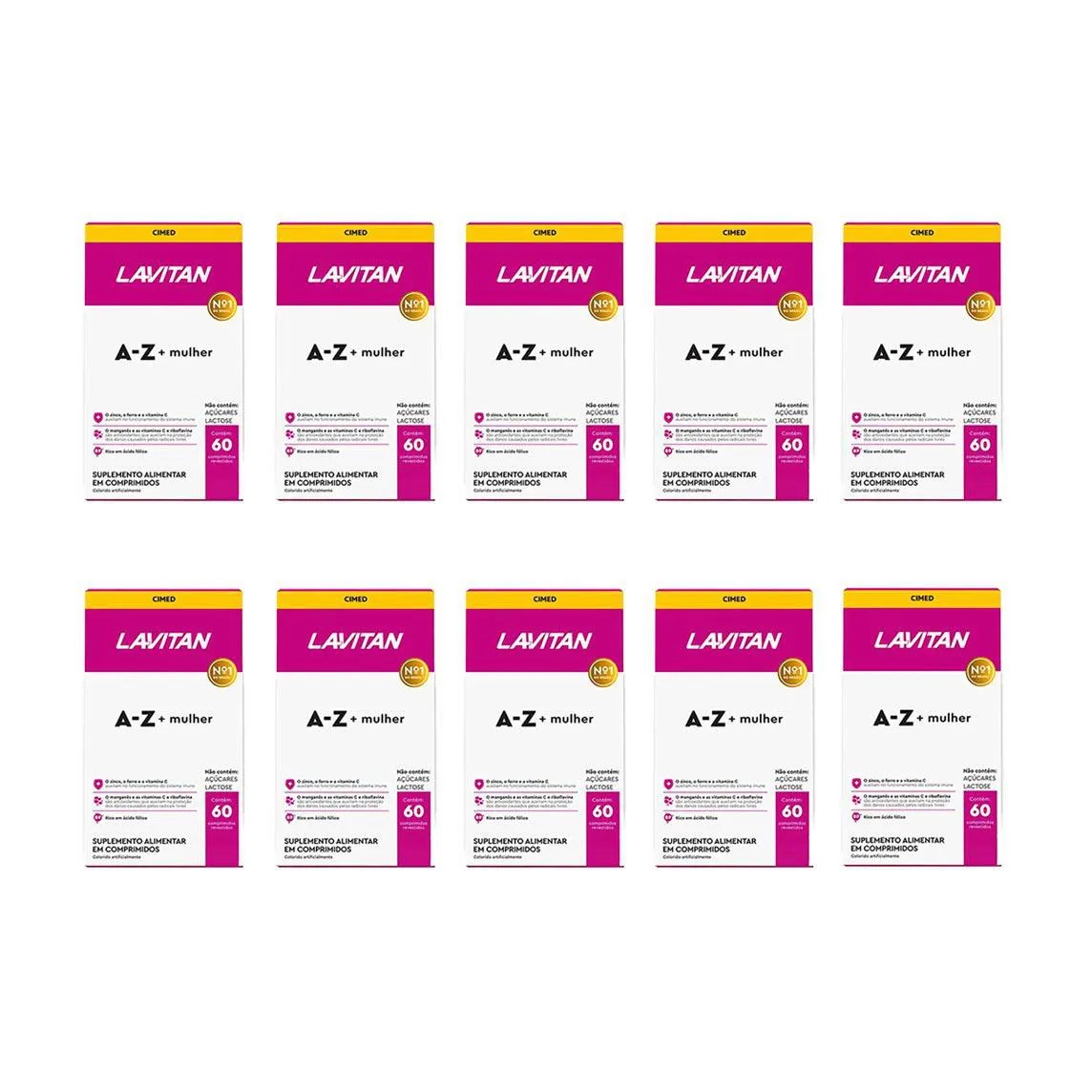 Kit 10 Lavitan A-z Mulher Suplemento com 60 Capsulas - Cimed