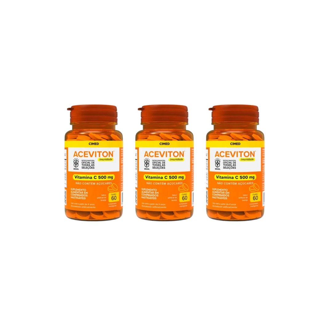Kit 3 Aceviton Vitamina C com 60 Comprimidos - Cimed
