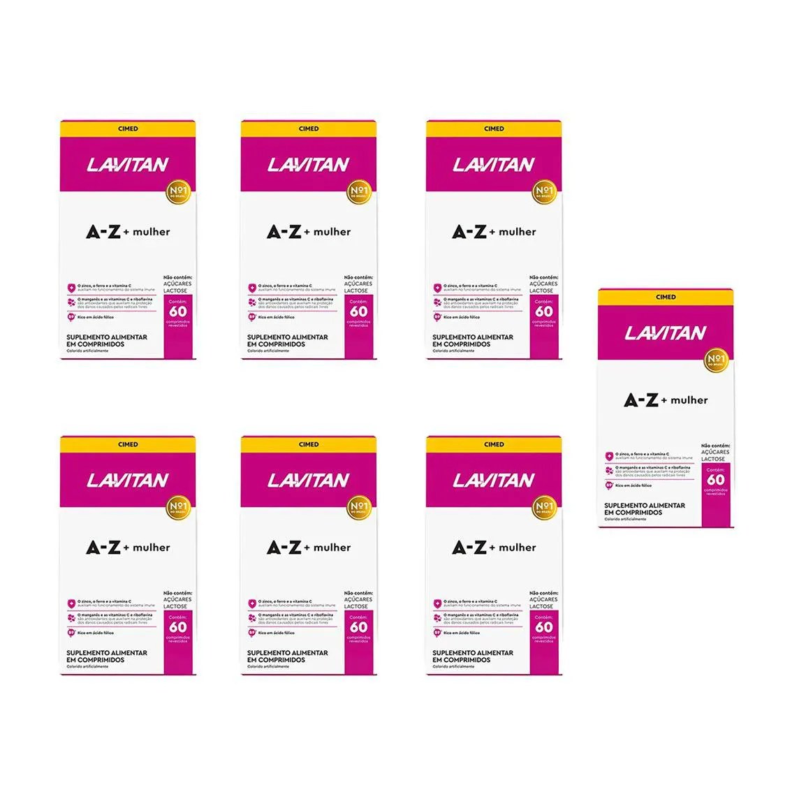 Kit 7 Lavitan A-Z Mulher Suplemento 60 Cápsulas - Cimed