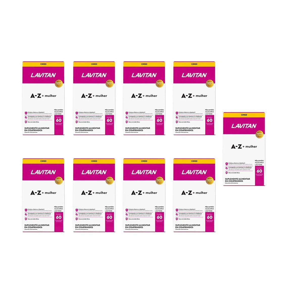 Kit 9 Lavitan A-Z Mulher Suplemento 60 Cápsulas - Cimed