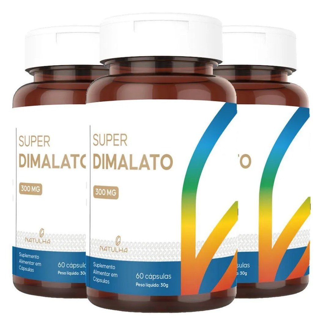 Kit 3x Super Magnésio Dimalato 300mg Elementar 60 cápsulas – Natulha