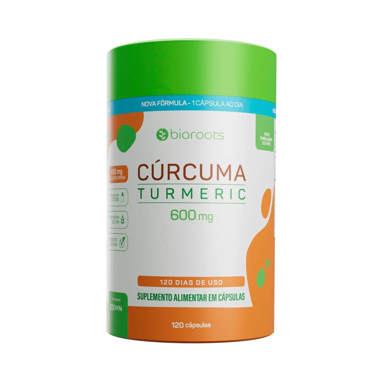 Cúrcuma Turmeric 600mg com 120 unidades - Bioroots