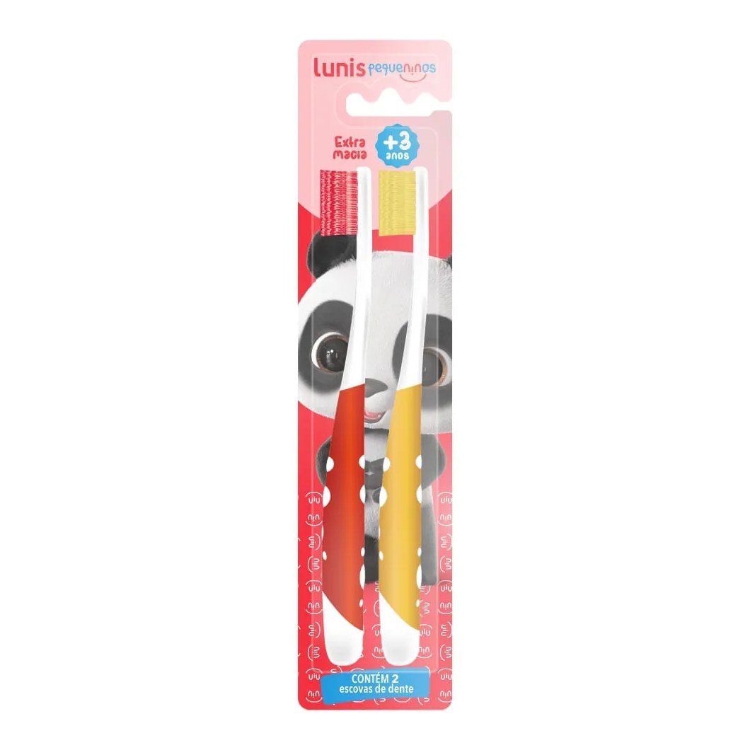 Escova De Dente Lunis Pequeninos Extra Macia 2 Unidades