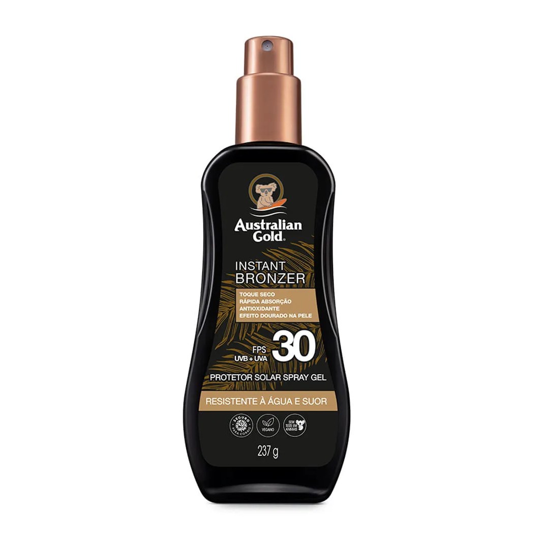 Protetor Solar Australian Gold Fps30 Spray Instant Bronzer 237ml