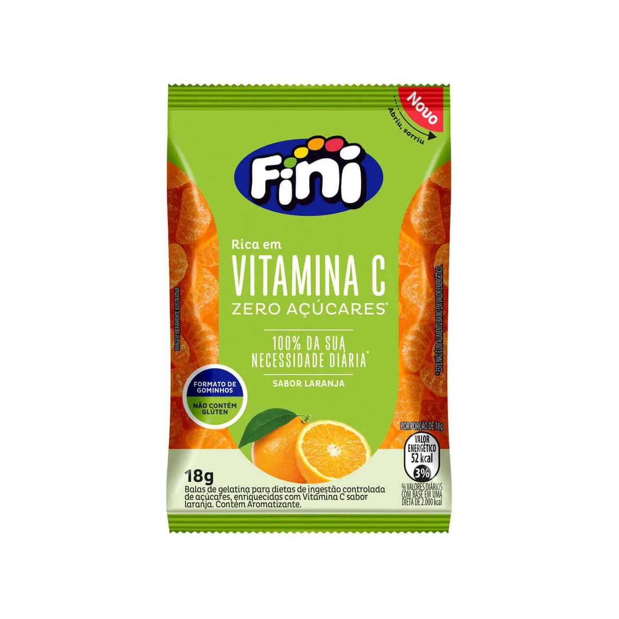 Balas de Gelatina Vitamina C Valda C Laranja Mentolada 50g