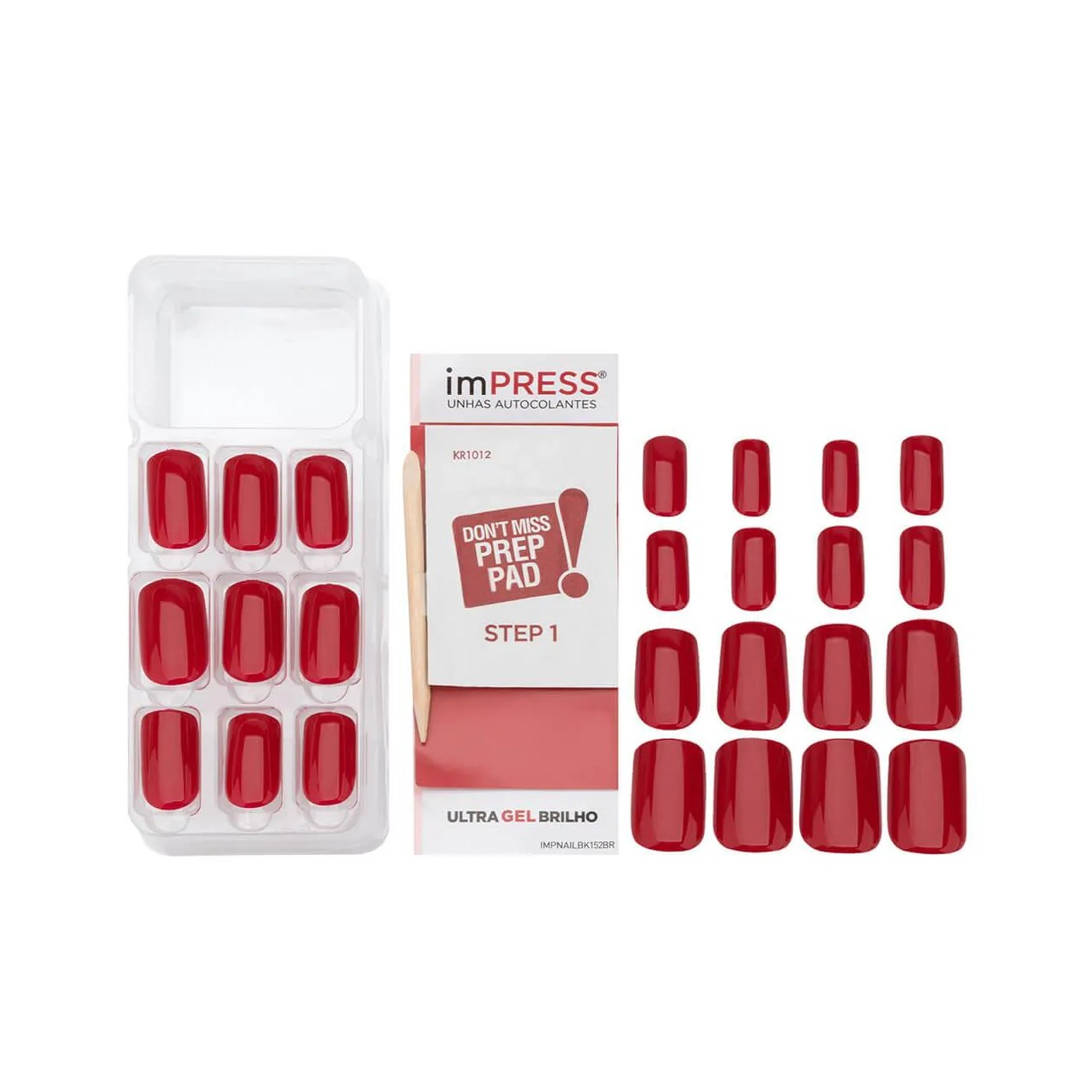 Unhas Autocolantes Impress Message Me Média com 24 Unidades