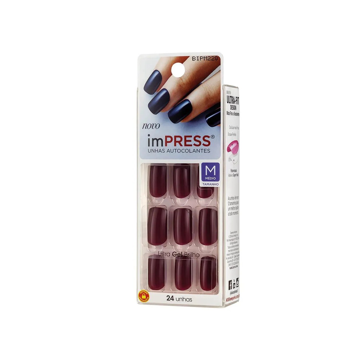 Unhas Autocolantes Impress Pretty Please Média com 24 Unidades