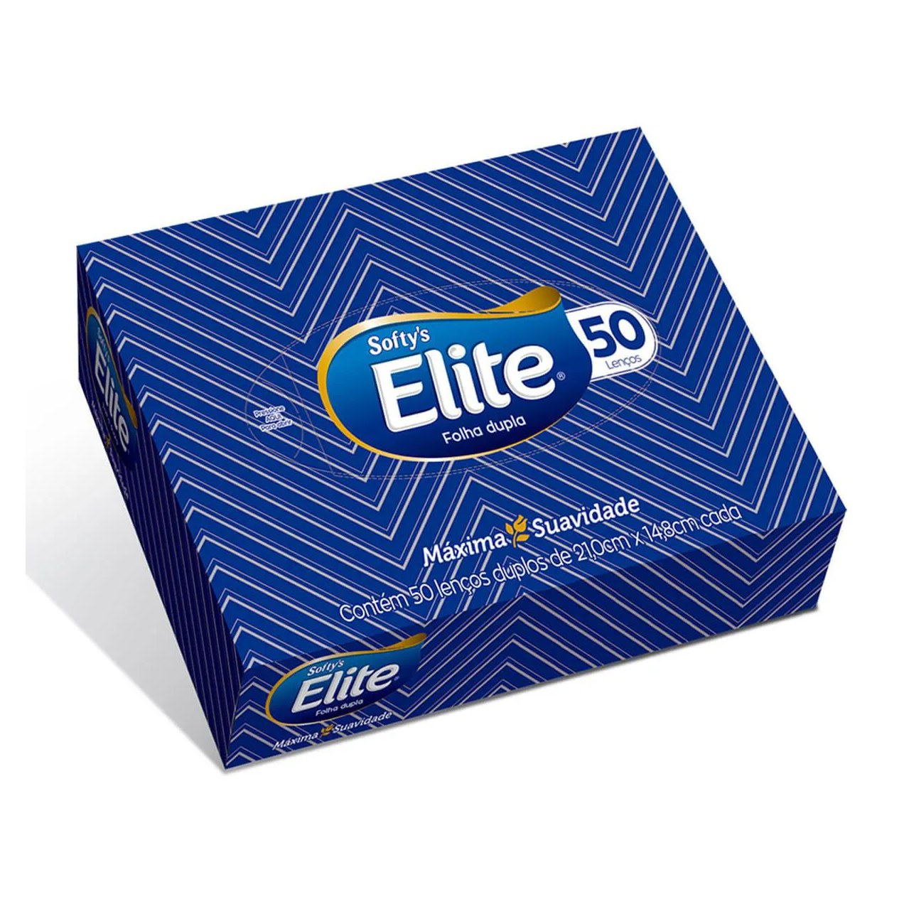 Lenço de Papel Softy's Elite Folha Dupla com 50 unidades