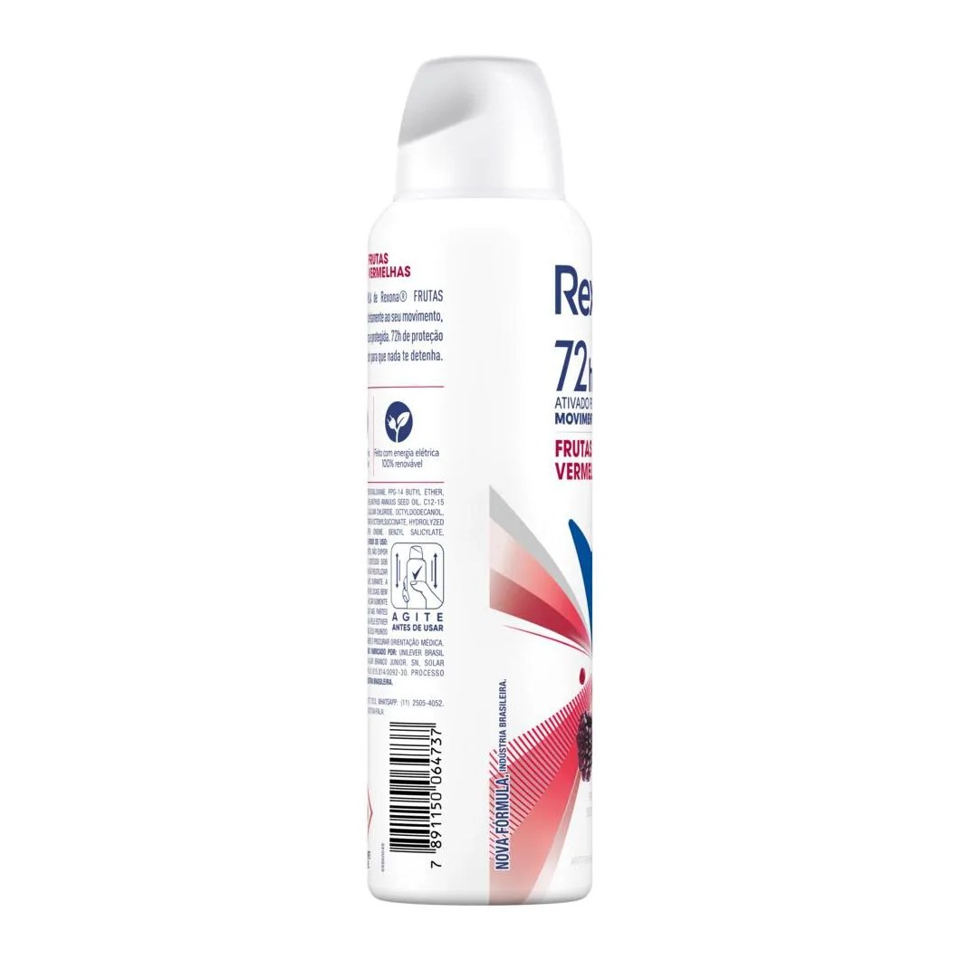 Desodorante Antitranspirante Aerosol Rexona Frutas Vermelhas Feminino 72h 150ml