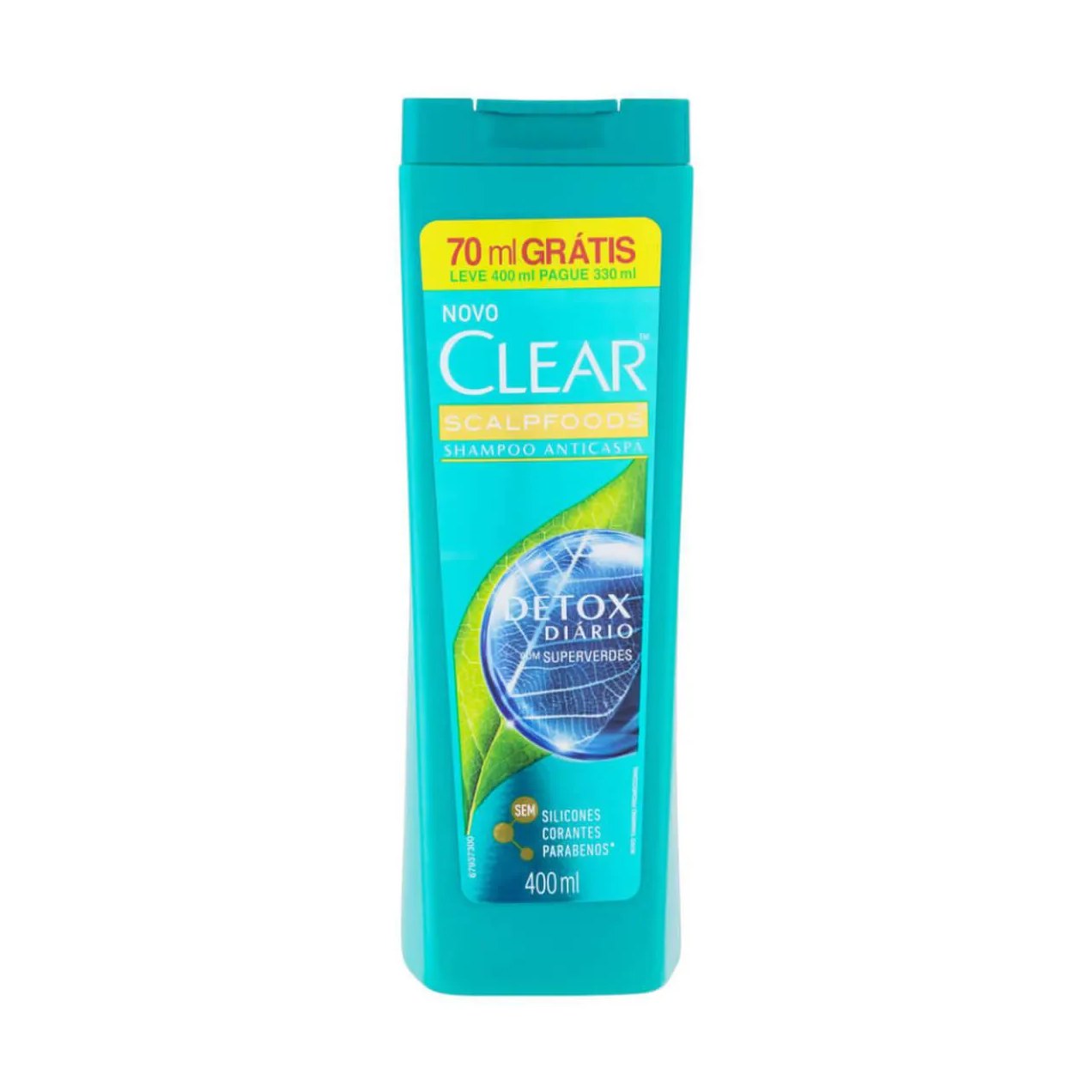 Shampoo Anticaspa Clear Men Scalpfoods Detox Diário 400ml