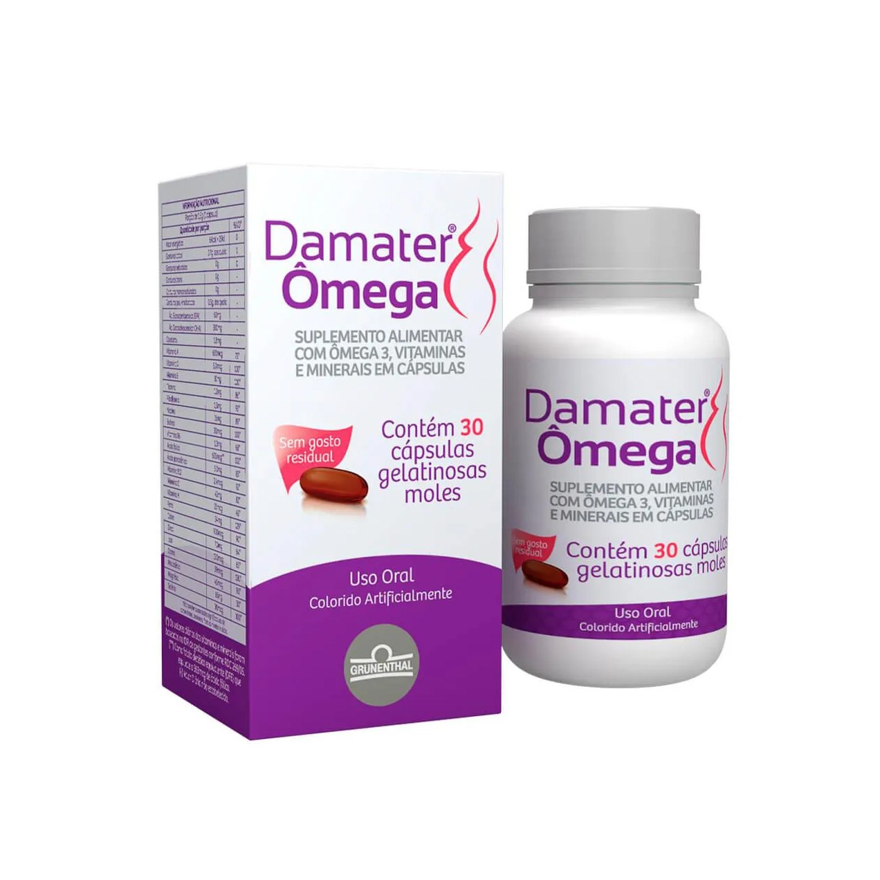 Polivitamínico Damater Ômega para Gestantes 30 cápsulas