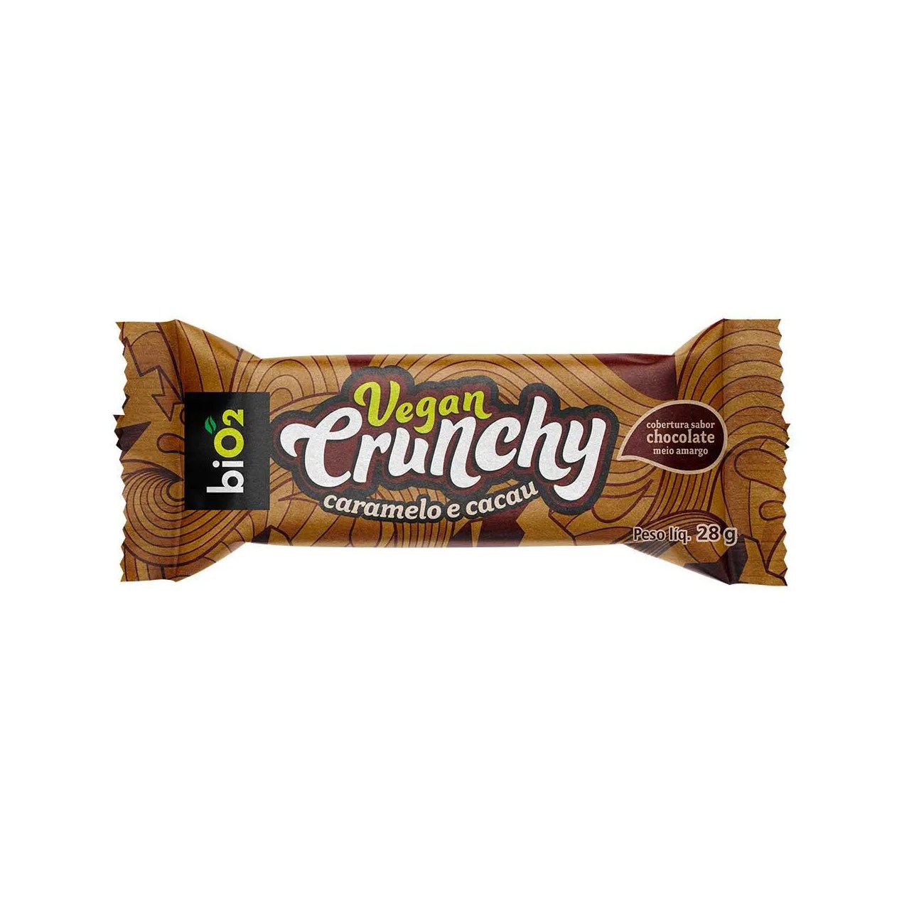 Barra de Cereal Bio2 Vegan Crunchy Caramelo e Cacau 28g