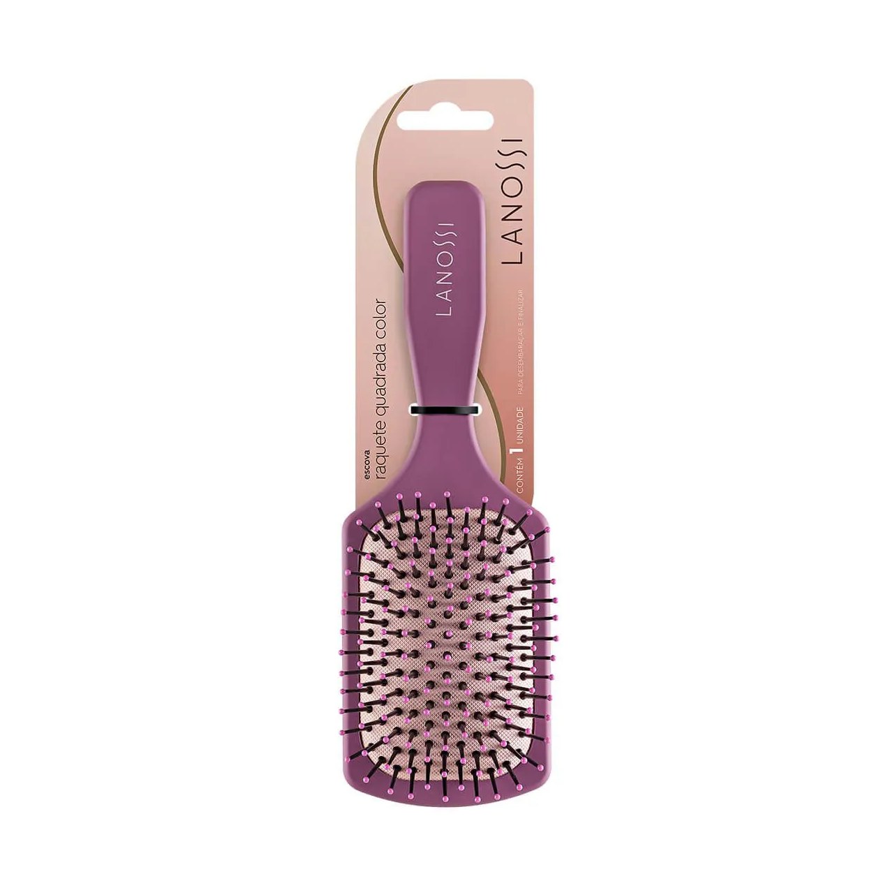 Escova de Cabelo Lanossi Color Raquete Quadrada - 1 unidade