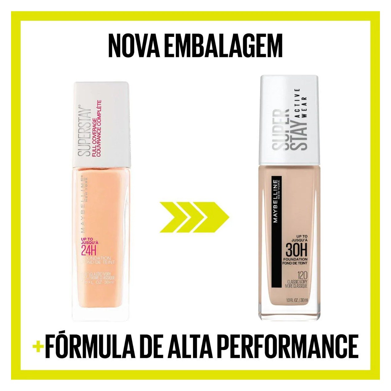 Base Longa Duração Maybelline NY SuperStay Active Wear 30h 30ml - 120 Classic Ivory