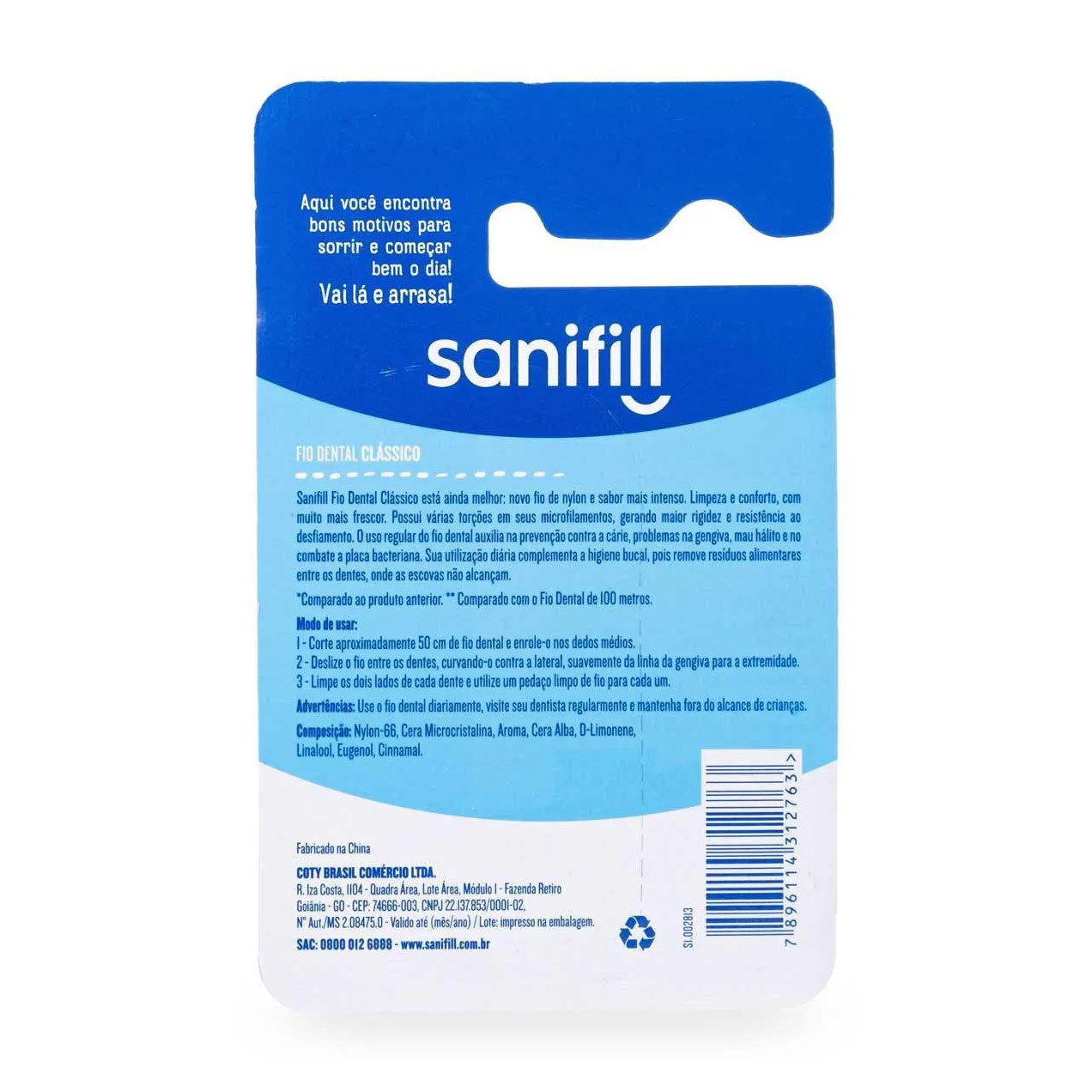 Fio Dental Sanifill Clássico Leve Mais Pague Menos com 125 metros